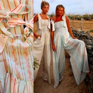 Nwt My Beachy Side Layla pinstripe metallic relaxed jumpsuit size 1/xs S